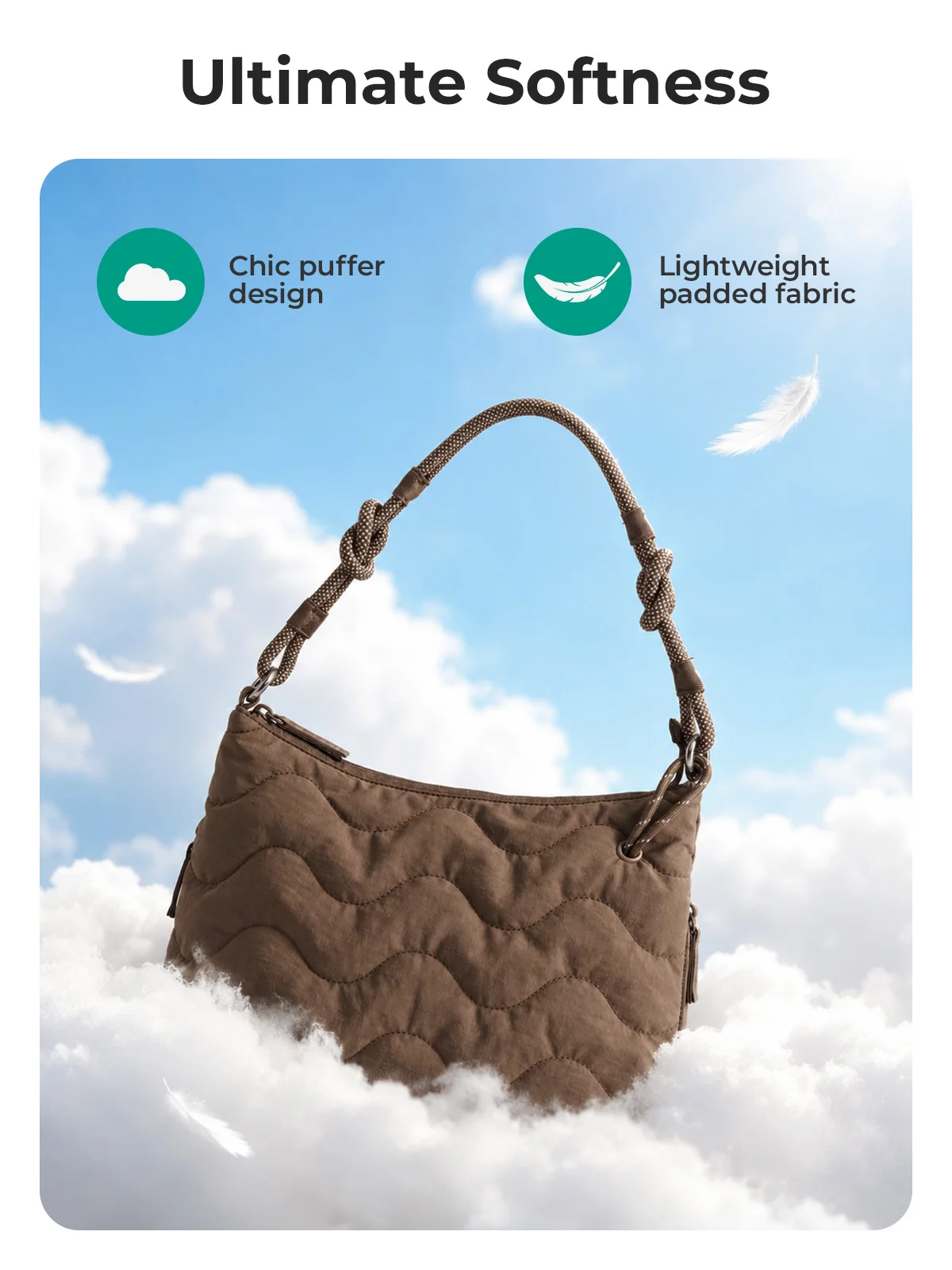 BAGSMART Damen-Umhängetasche, leichte Umhängetasche aus weichem Stoff, Handtasche mit mehreren Taschen, für Schule, Arbeit, Freizeit – Detail 12