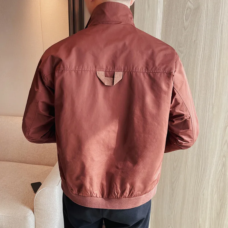 2024 Fashion New Stand Collar Jacket for Men Large Pocket Zipper Casual Business Jackets Social Streetwear Outwear Coats