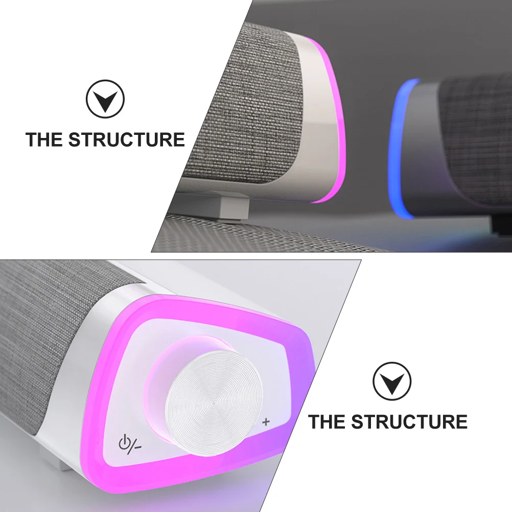 

Dual Speaker Sound Bar Wireless Music Player Space Saving Design for Computer Tablet Home Office Clear Stereo Soundbar