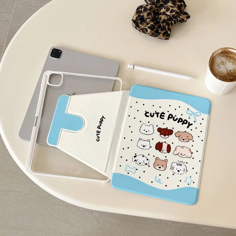 Rotating Stand Tablet Cover for IPad 10th Generation Case 2022 Pro 11 2nd 3rd 4th for Samsung Tab  A9 8.7" Plus 11" Cute Puppy