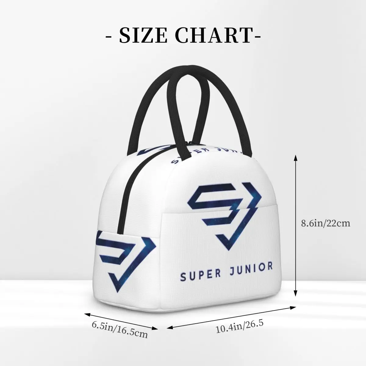 Super Junior Logo Insulated Lunch Bag for Women Kids Portable Food Boxes Thermal Lunch Box Tote