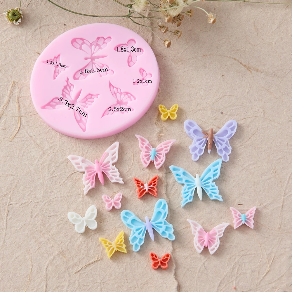 

Cartoon Beautiful Butterfly Silicone Mold Baking Tools Cake Dessert Table Decoration Chocolate Fondant Cake Resin Molds