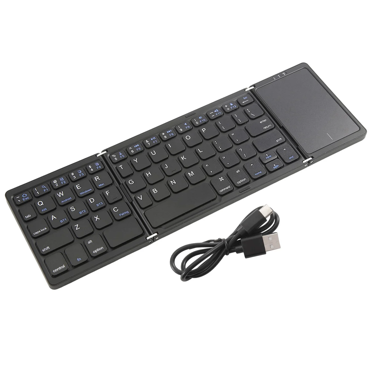 Foldable Bluetooth Keyboard for Travel, Tri-Folding Wireless Portable Keyboard with Touchpad for Rog Ally Game Handheld