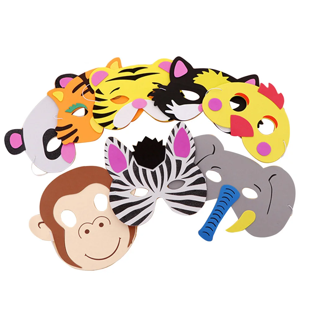 16 Uds. Mascarilla facial de animales para niños, recuerdos de fiesta de cumpleaños, disfraces, Idea de regalo creativa única y elegante, mascarilla facial divertida