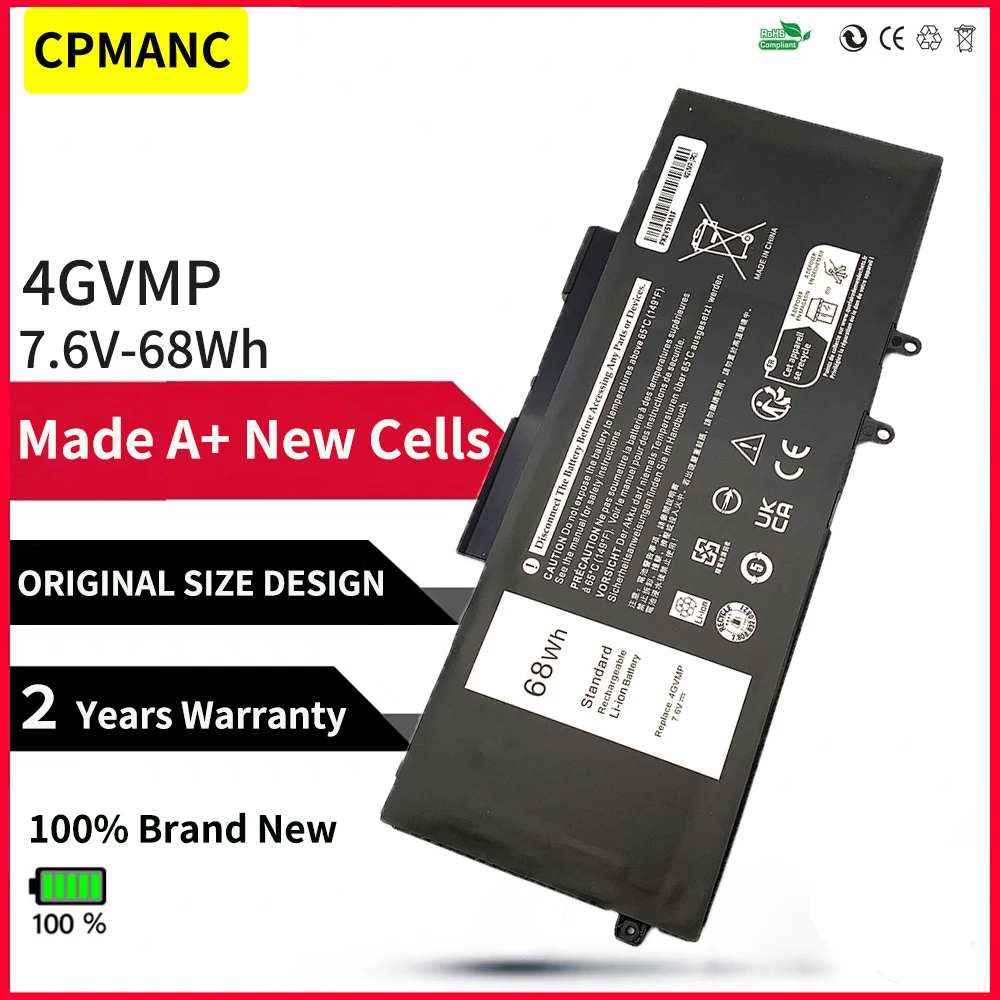 

CPMANC 4GVMP Laptop Battery For Dell Latitude 5400 5410 5500 5510 For Precision 3540 3550 R8D7N 04GVMP RF7WM 9JRYT X77XY C5GV2