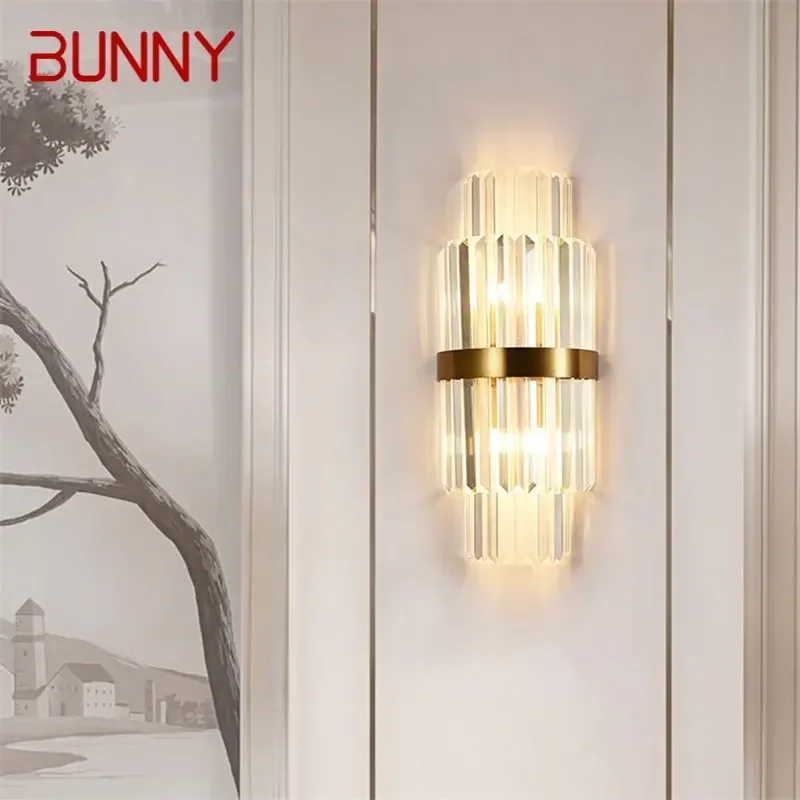 ·BUNNY Simple Wall Lamp Modern LED Indoor Crystal Light Sconces Fixtures Decorative For Home Bedroom
