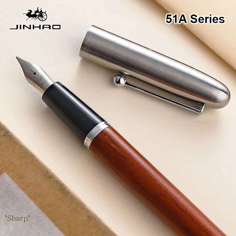 

Jinhao 51A Fountain Pen Luxury Elegant Wooded Calligraphy Ink Pens EF/F Nib Student Writing School Office Supplies Stationery