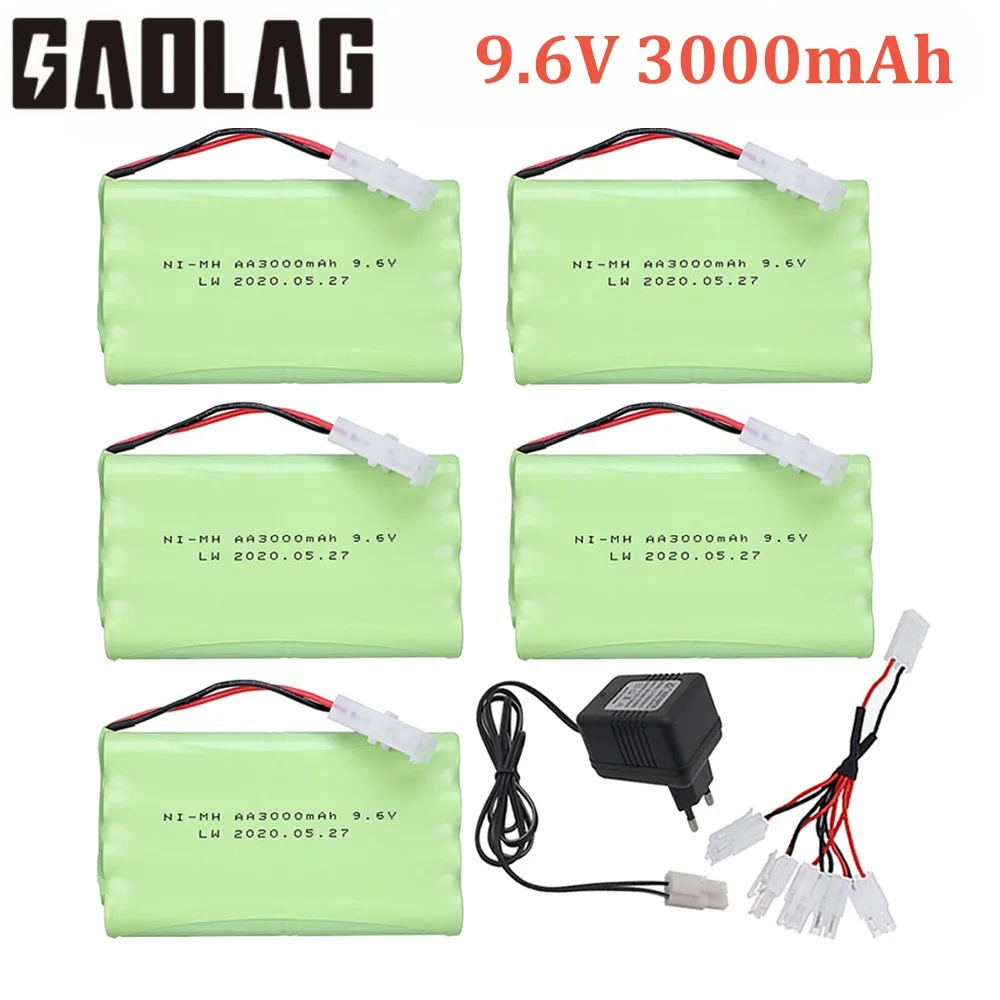 9.6V 3000Mah Nimh Batterij Voor Rc Speelgoed Auto Rc Vrachtwagen Rc Tanks Rc Treinen Rc Robot Boot Kanon Ni-Mh Aa 9.6V Oplaadbare Batterij Pack