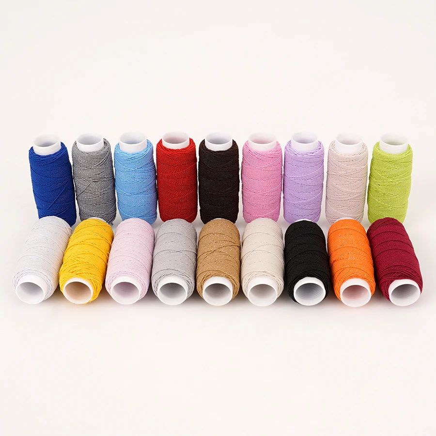 18-Color 0.6mm Ultra-Fine Elastic Thread, 20m High-Stretch Sewing Machine Bobbin Thread, DIY Clothing Overlock Rope for  Garment