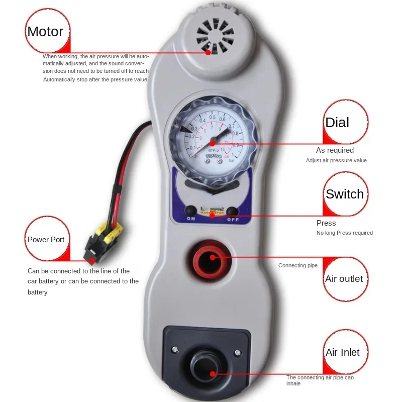 

Rubber Raft Inflatable Boat Kayak Electric Air Pump 12V Air Pump Car High Pressure Inflator Pump Suction Dual-Use
