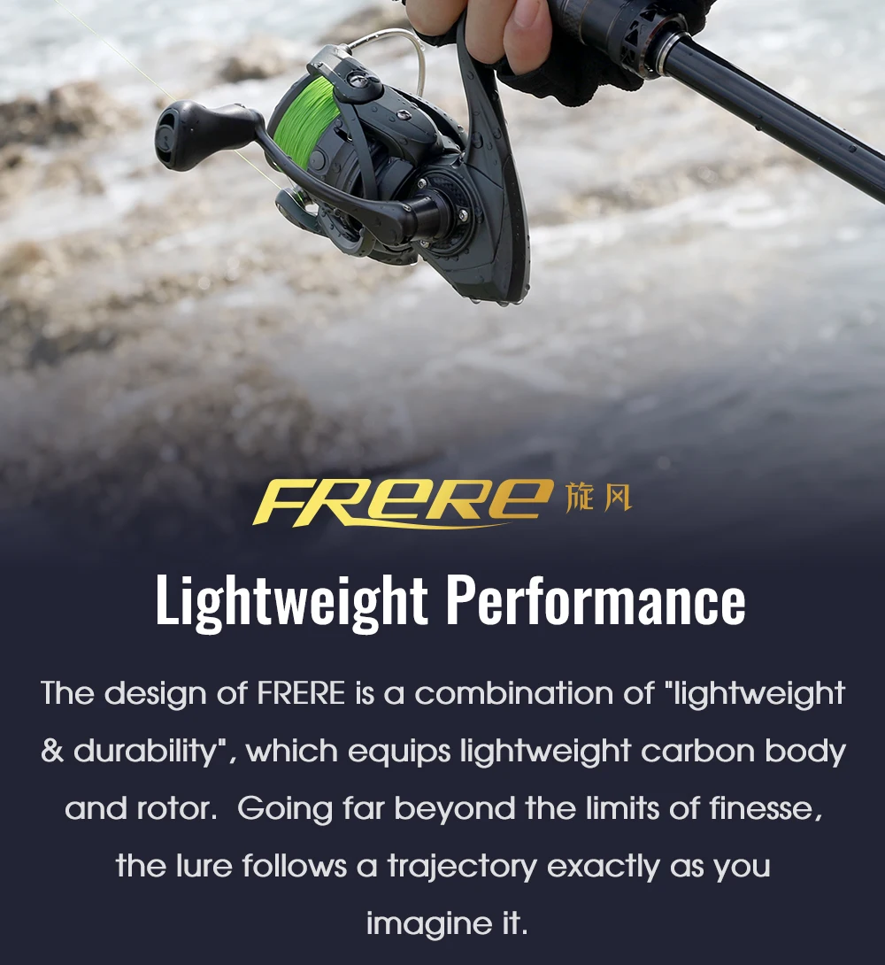 TSURINOYA Ultraleichte 155g Köder Finesse Carbon Spinning Angelrolle FRERE C2000S 2500S 3000M Flache Spule Bass Fishing Rad – Detail 3