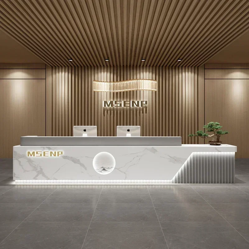 European Podium Cash Reception Desks Wooden Beauty Salon Executive Club Reception Desks Recepcion Mostrador Modern Furniture