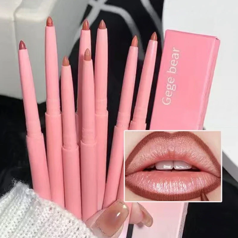 1PC Naakt Bruin Contour Lip Liner Sexy Rode Matte Fluwelen Tint Lippenstift Pen Blijvende non-stick Cup Hydraterende lippen Make-Up Cosmetische