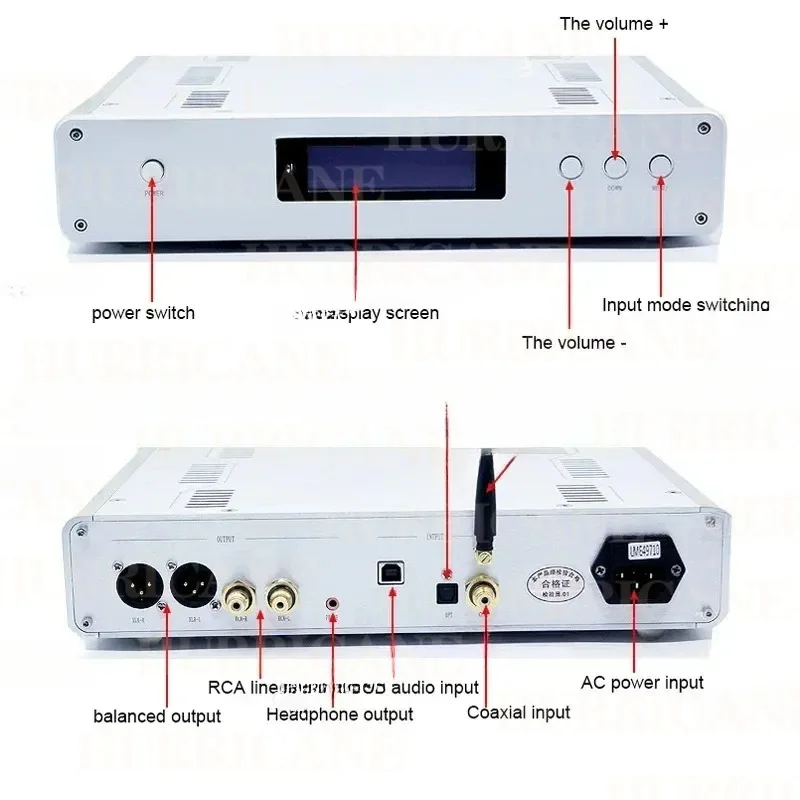 Balanced HiFi Audio DSD DAC Decoder Amanero USB Remote Control DLHiFi DC300 Dual Core ES9038PRO ES9039PRO 5.0