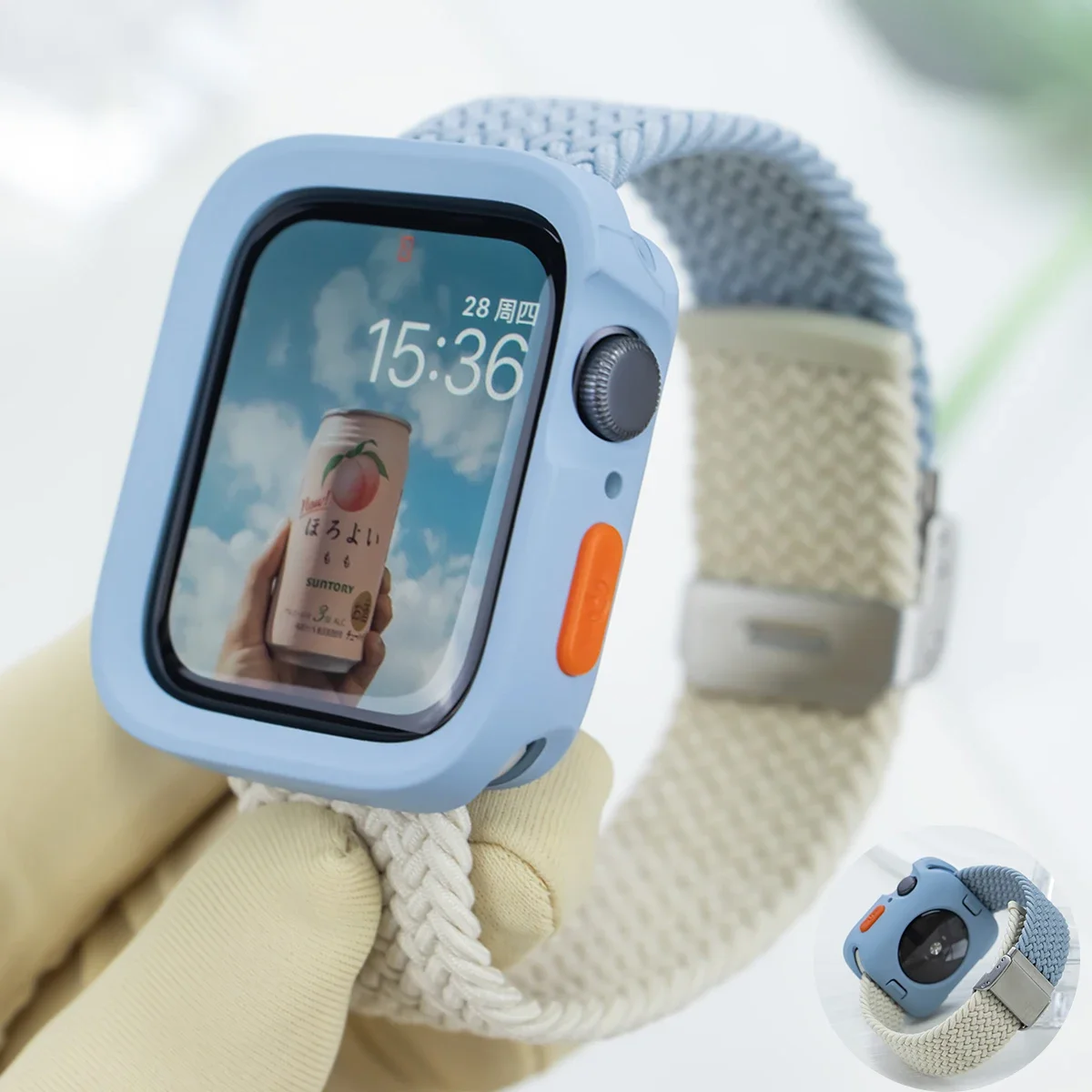 

Силиконовый чехол Candy + ремешок для Apple Watch Series 10 9 8 7 46 42 мм, ремешок SE 6 5 4 44 40 мм, нейлоновый ремешок correa для iwatch Ultra 49 мм