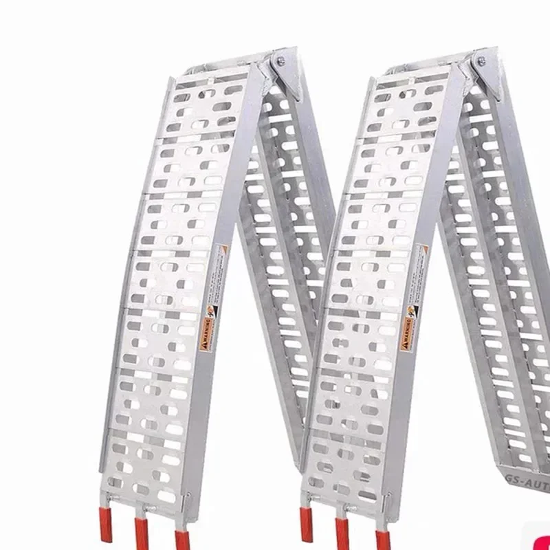 Cheap And Fine Aluminum Alloy Ladder Folding Ladder Pedal Motorcycle Loading Trailer Transport Loading Folding Staircase