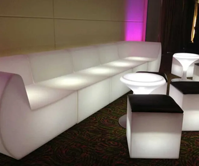 Bar Furniture Sets Night club glowing LED sofa chair bench seat booth couch set led