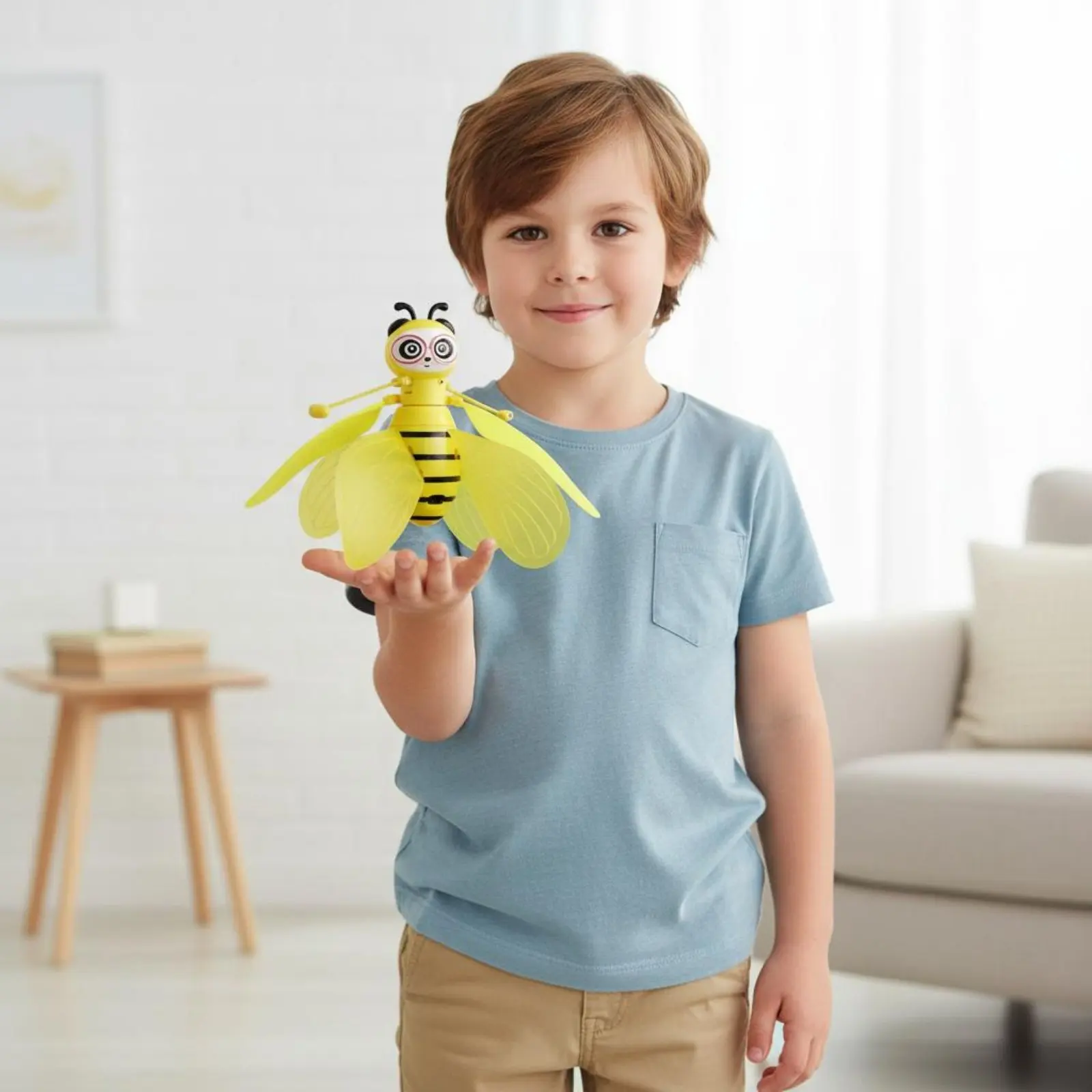 Induction Flying Bee Universal Serial Bus Port Battery-Powered Flying Bee Toy Hand Controlled Drone Illuminating Brightness