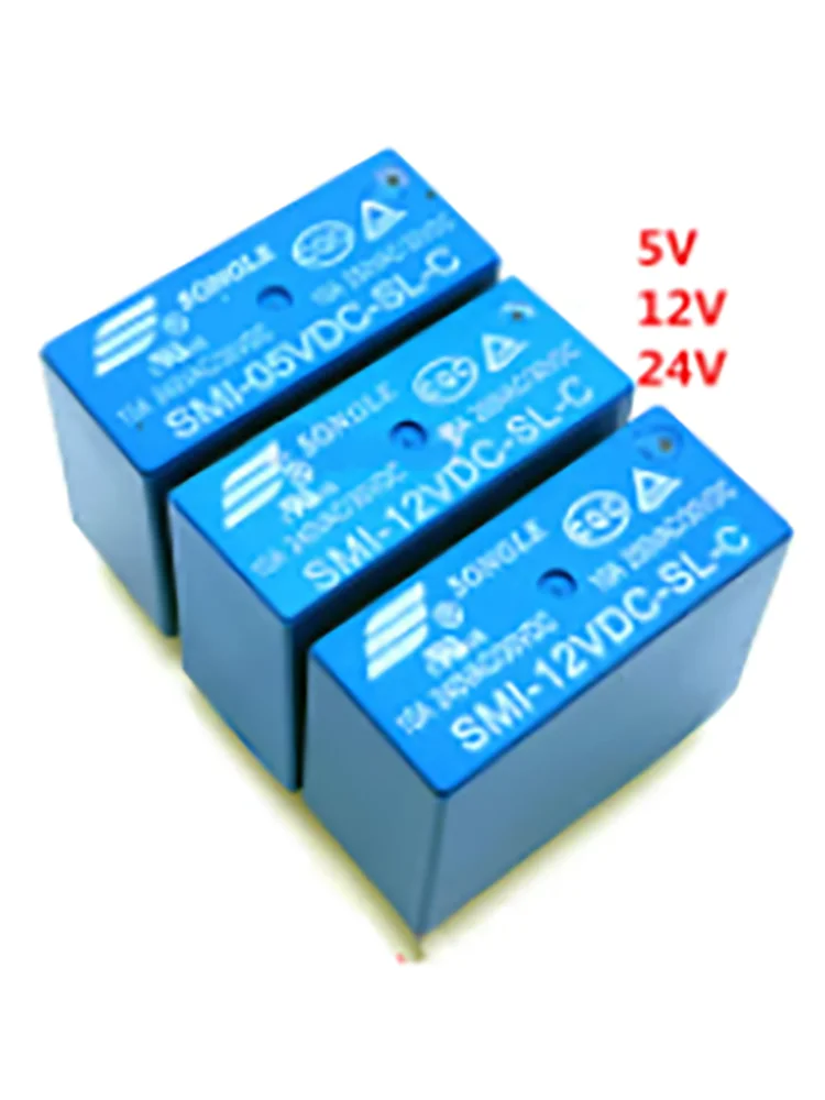 Реле мощности SRS PCB, 100 шт., 5 контактов, 5 А, 10 А, 5 В, 12 В, 24 В, SMI-05VDC-SL-C SMI-12VDC-SL-C SMI-24VDC-SL-C