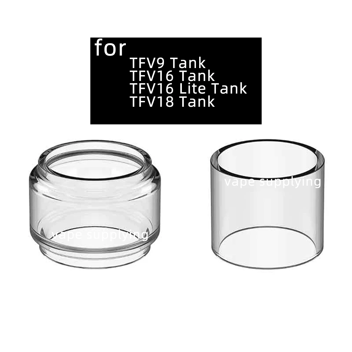 Tube en verre droit à bulles de remplacement, verre précieux, adapté à SMOK TFV9 TFV16 TFV18 Lite