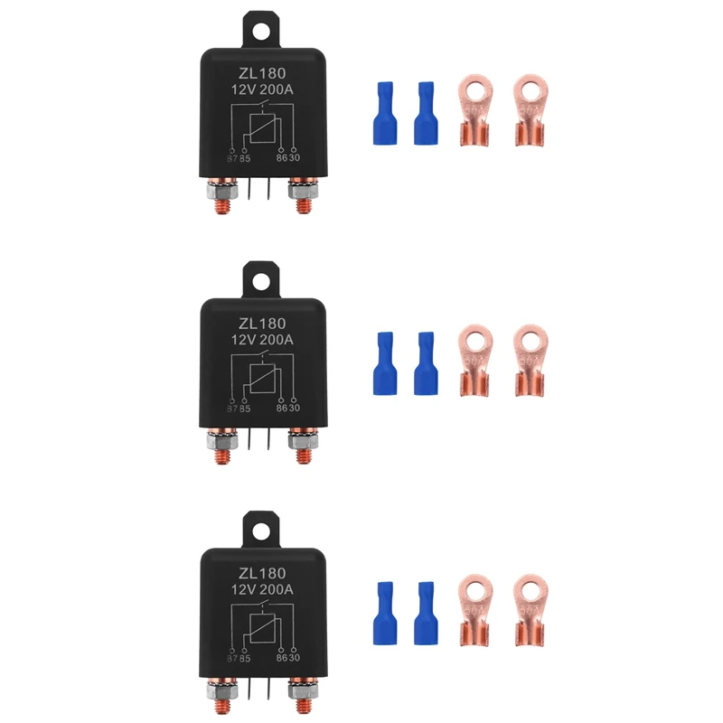 

12V 200A Relay Car Truck Engine Automobile Boat Car Starter Heavy Duty Split Charging ZL180 With 2 Pin Footprint [3 Set]