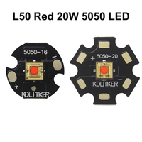 L50 Red 20W 5A SMD 5050 LED LED Emitter on KDLitker DTP Copper MCPCB Hunting Light Flashlight DIY Bead