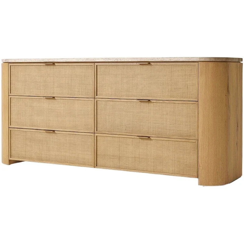 

American solid wood high-end luxury villa bedroom chest drawer dresser locker design practical