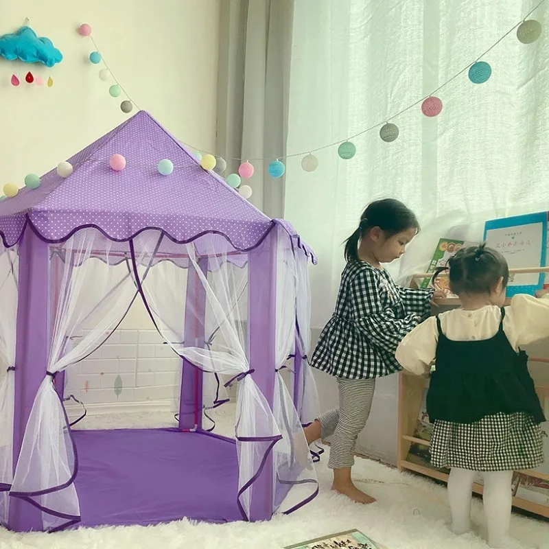 Children's Indoor and Outdoor Playhouse Tent Boys and Girls Hexagonal Mesh Baby Crawling Tent Children's Beach Tent Toys