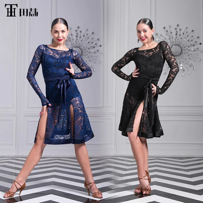 Customized Customized Latin Dance Dress Adult Women's Lace Slimming Competition Dress Exam Practice Clothing H4004 - Aliexpress Deal