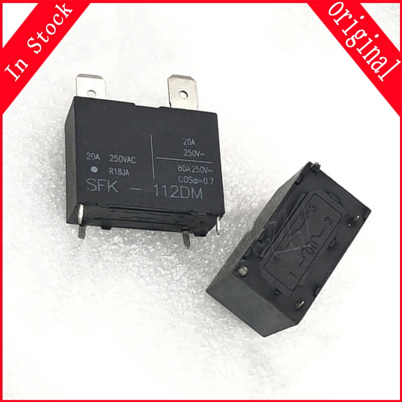 5pcs/lot SFK-112DM DIP-4 Air Condition Relay 4-pin Current 20A 250V AC Model SFK-112DM SFK-112 Black Color In Stock