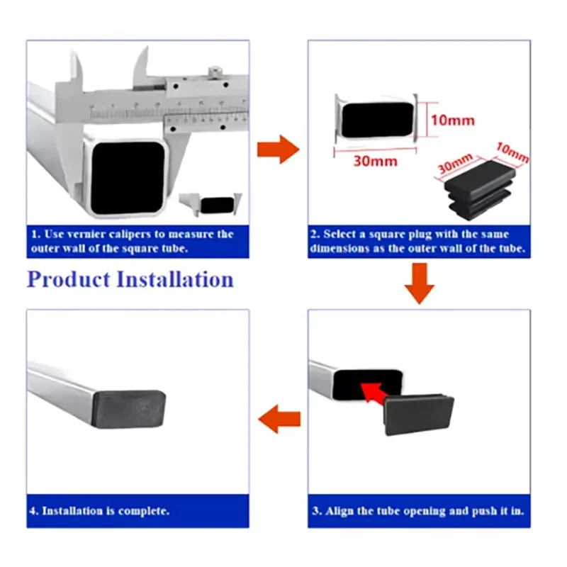 ضياء 6-120 مللي متر الأسود بولي كلوريد الفينيل طاولة أثاث القدم تلميح الكراسي الساقين وسادة واقية غطاء مقاومة للاهتراء غطاء دائري أنبوب ثقب غطاء للحماية #6
