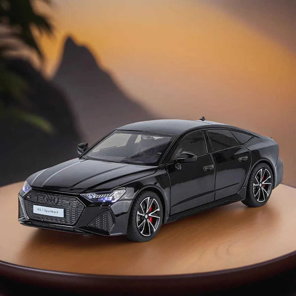 

1:24 Scale AUDI RS7 Toys Cars Model Alloy Diecast with Light Sound Miniature Car Wheels Turned Vehicle Kids Children's Day Gifts
