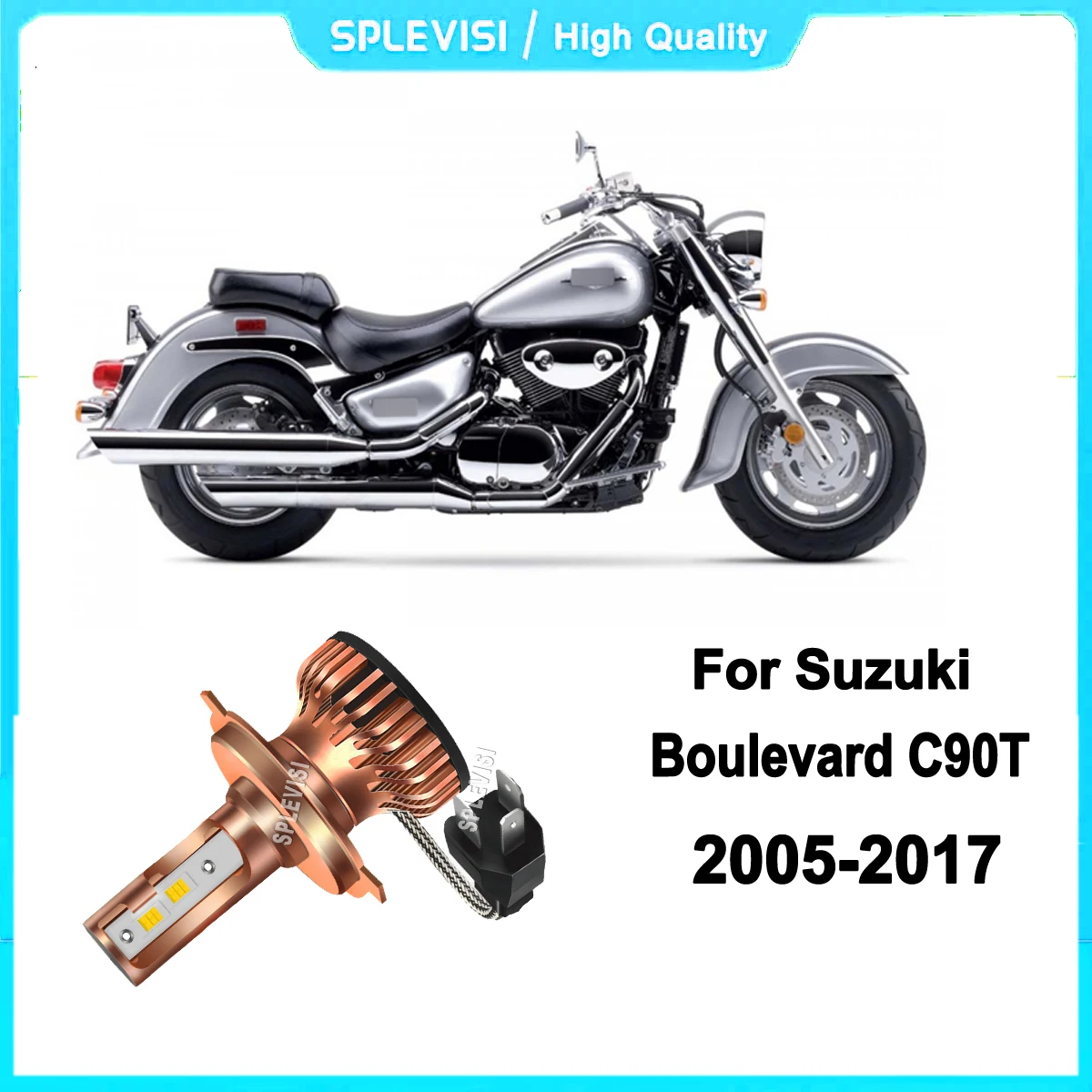 

H4 HS1 led white headlights- Reduces Eye Fatigue on Long Rides For Suzuki Boulevard C90T 2005 2006 2007 2008 2009 2010 2011-2017