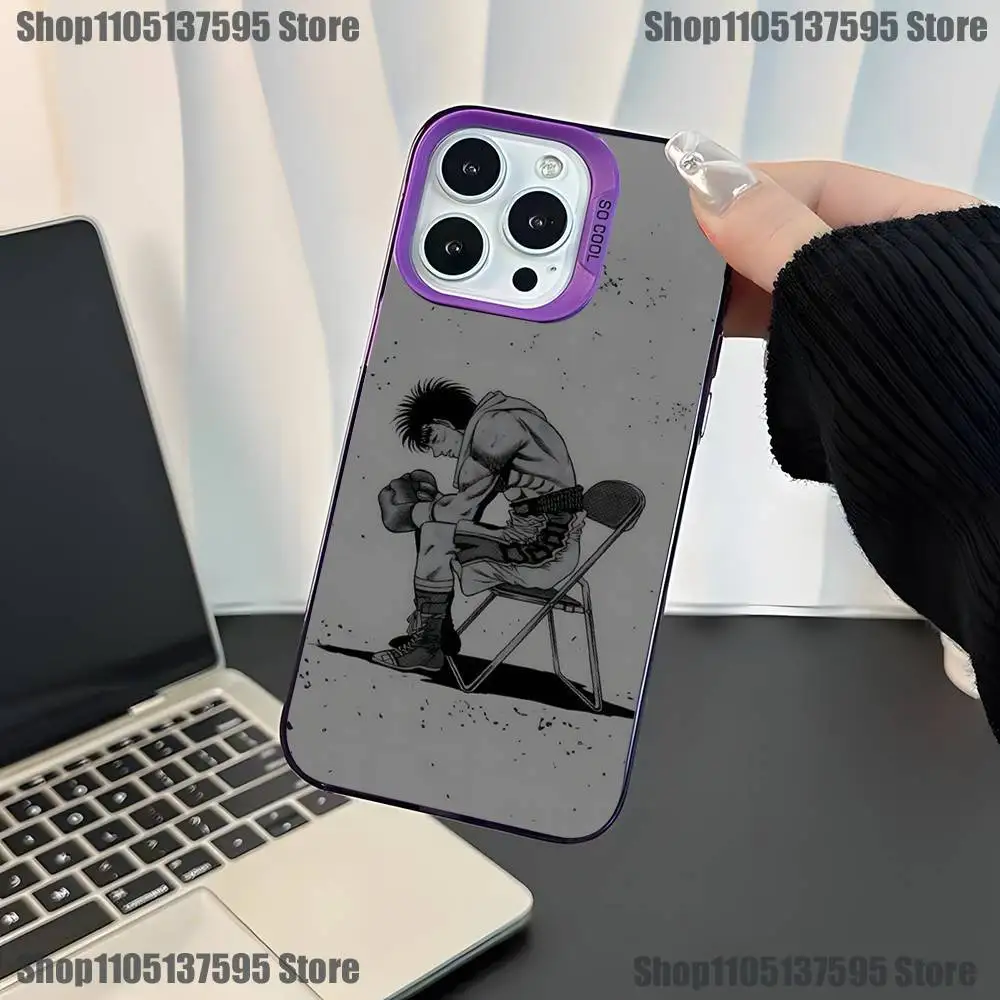 حافظة هاتف Boxing H-Hajime no Ippo لهاتف iPhone 17,16,15,14,13,12,11,Mini,Pro,E,SE4,XS,MAX غطاء كاندي غير لامع أرجواني
