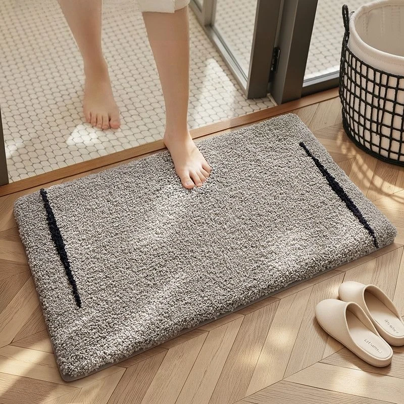 

Minimalist Luxury Double Shadow Bath Mat, Thick Plush Ultra Soft Bathroom Rug, Super Absorbent Quick Dry, Latex Non-Slip Backing