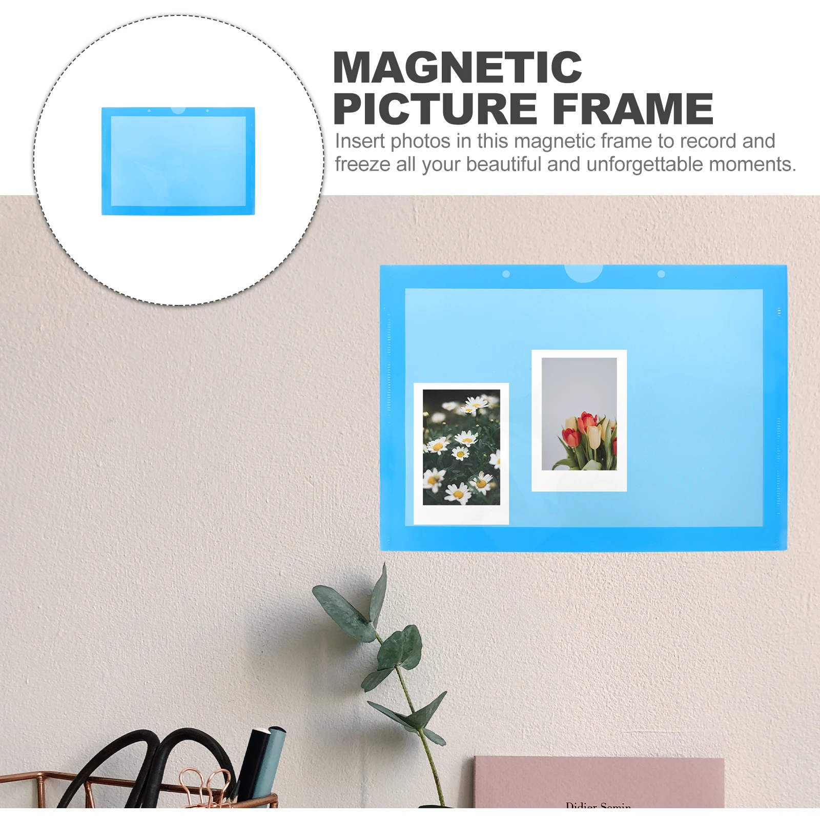

Photo Frame A4 Horizontal Soft Colored Label Fridge Decor PP Material Kitchen Home Office File Folder for Photos