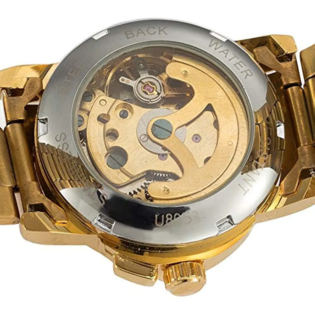 Winner Luxury Women Automatic Mechanical Gold Watch Unique Heart Shaped Hollow Dial Stainless Steel Strap