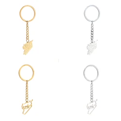 Stainless Steel Syria Map Keychain Syrians Jewelry Maps
