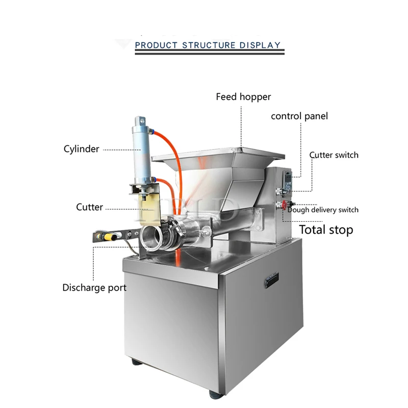 Small Automatic Stainless Steel Dough Cutting Machine Multi-Functional Time Control Kitchen Appliance for Baking
