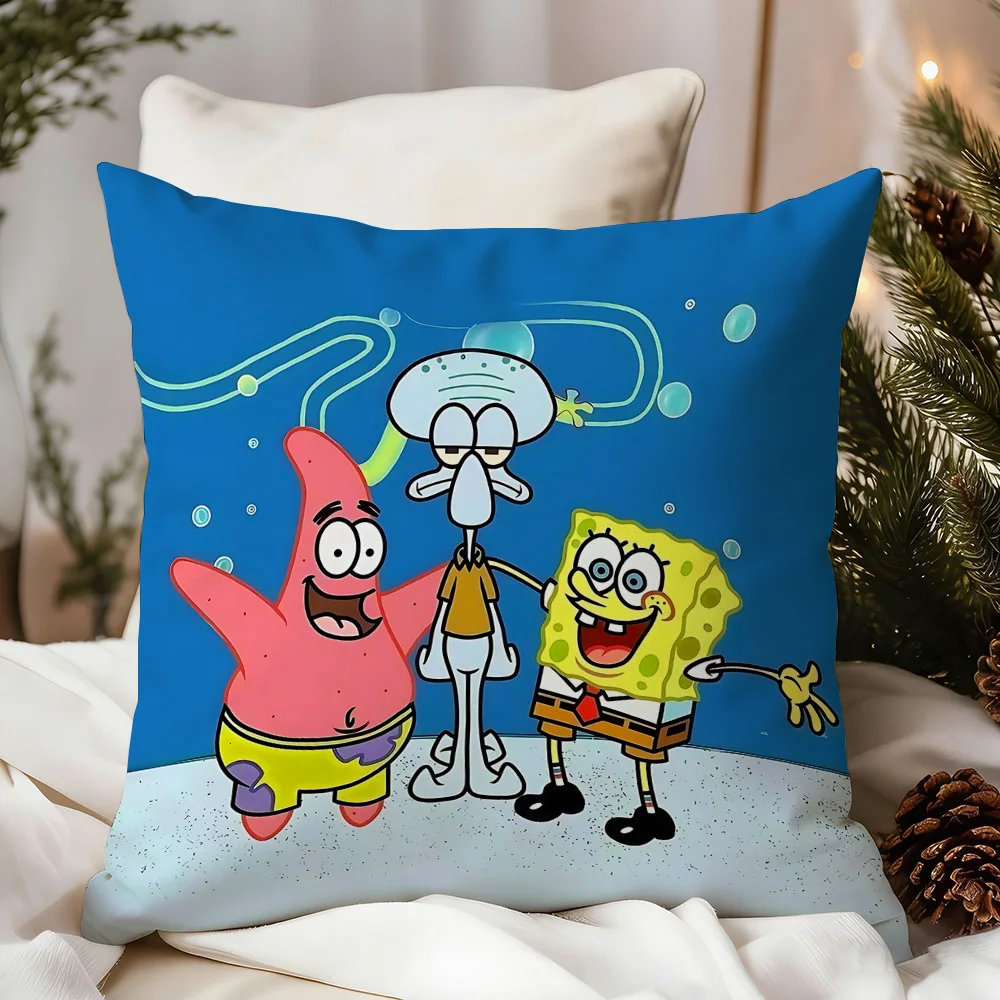 S-Sponge B-Bob Fundas de cojín decorativas modernas para el hogar, fundas de cojín para sala de estar, regalos personalizados, almohadas decorativas