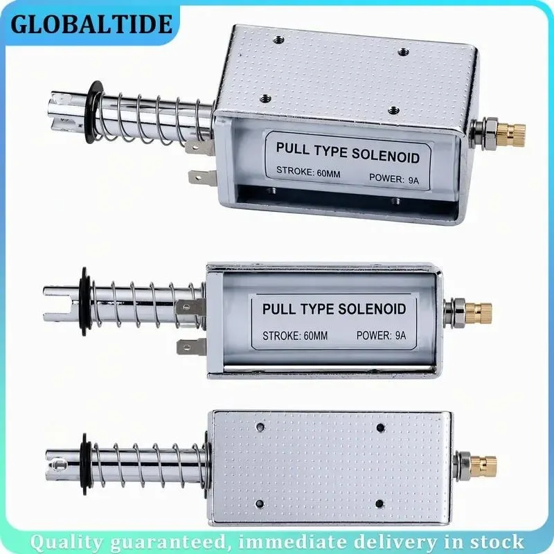 Long Stroke Push Pull Electromagnet 34mm-DC24V AC DC Through Hole Telescopic Strong Self Reset Linear Actuator Solenoid
