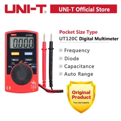 Stypeデジタルマルチメータut120c,ポケットサイズ,自動レンジテスター,dc,ac電圧,ダイオード,ミニ電気メーター,lcdディスプレイ,UNI-T