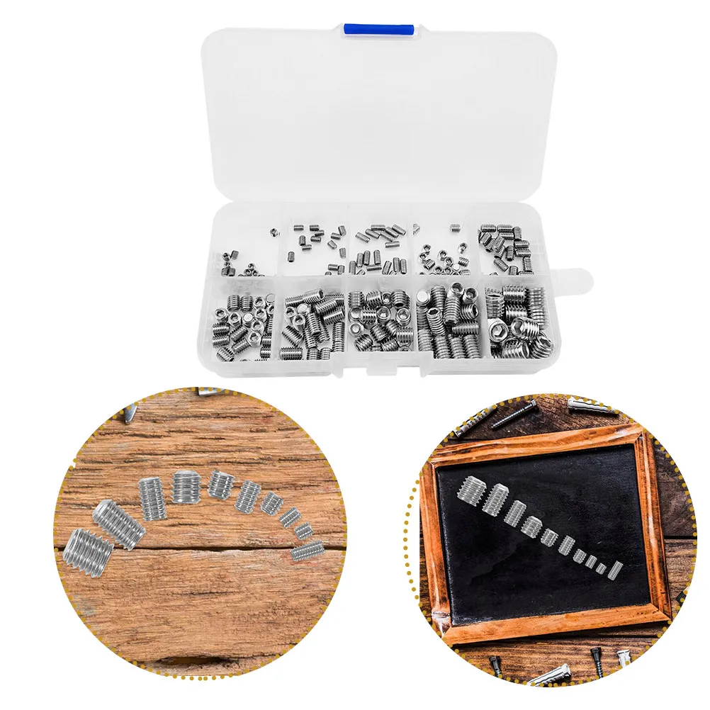 1 Box Stainless Steel Socket Grub Set Screw Assortment Hex Screws Small Screw Kit for Computer Repair Door Handles Bathroom
