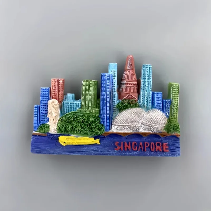 Pegatinas para nevera de Singapur, Sands de Marina Bay, recuerdos de viaje, imanes para nevera Merlion, regalos de Navidad, pegatinas para fotos de pared