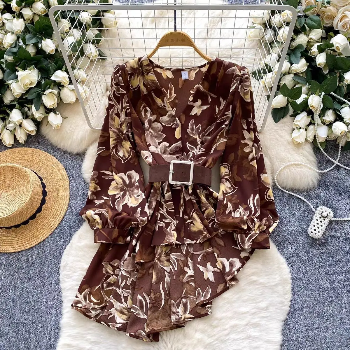 Overhemden en blouses Onregelmatig luipaardoverhemd Chemise Femme Tuniek Design Chic All-match Eenvoudig Camisas De Mujer Chic Blusas