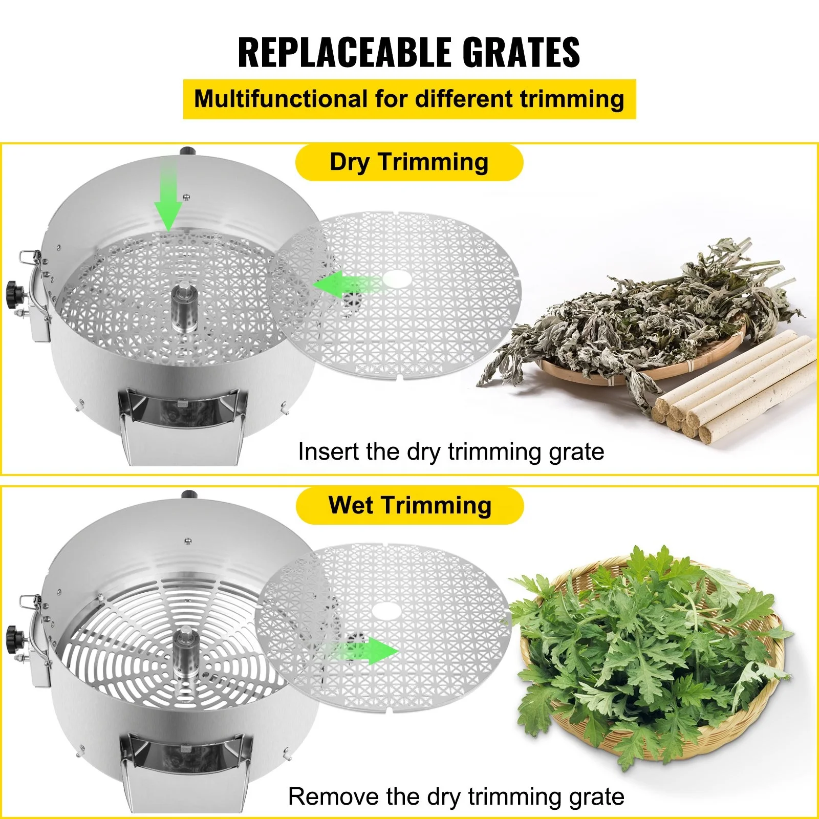 자동 16인치 19인치 2-in-1 수경재배 잎/싹 트리머 전기 DIY 등급 기계 맞춤형 OEM 지원