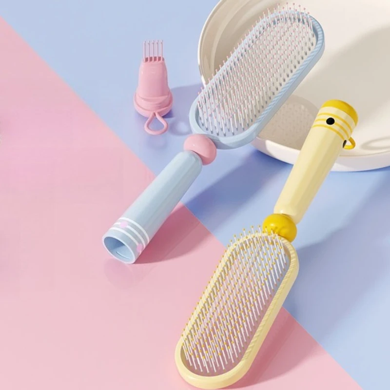 

Милая расческа в форме мультяшного персонажа с щеткой для очистки - антистатическая расческа для длинных волос