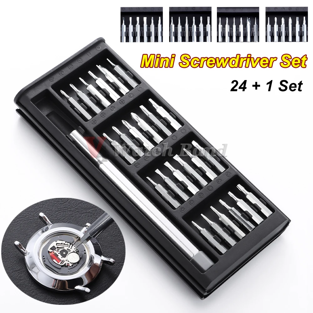 مجموعة مفك براغي دقيقة صغيرة 24 في 1 مفك براغي توركس إلكتروني مجموعة أدوات إصلاح لساعة الكاميرا والكمبيوتر اللوحي