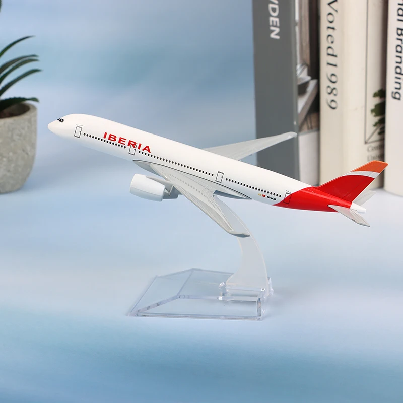 Modelo de avión de aleación Iberia 330 de 16CM, escala 1:400, réplica de avión de Metal, avión fundido a presión, juguete coleccionable de aviación para niños