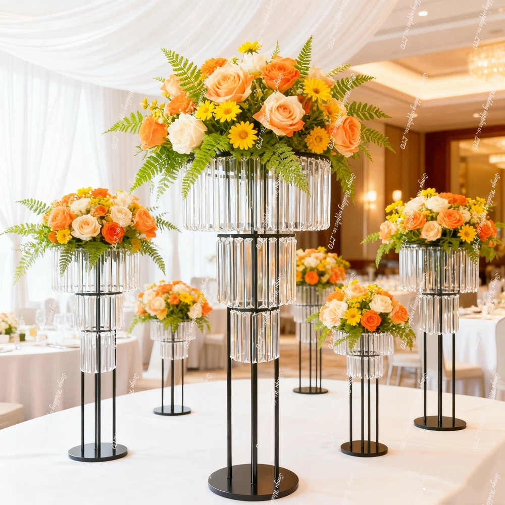 

10 шт. 60-100 см f40 золотой/черный подсвечник люстра центральные части черный акриловый канделябр для свадьбы центральная подставка для цветов